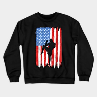 American Flag Muay Thai Graphic Crewneck Sweatshirt